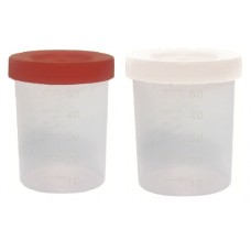 Coletor 50 ml | 0025-3 | T.branca c/rosca c/pá  (Leitoso) | Capacidade 50 ml | Embalagem Indiv. SIM | Estéril NÃO | JProlab 0025-3