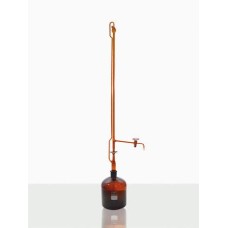 Bureta Automática Âmbar Torneira de Vidro e Frasco 1000 ou 2000 ml sem Pera de Borracha Capacidade 50 ml - 94668176